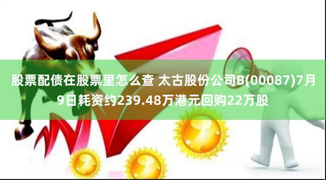 股票配债在股票里怎么查 太古股份公司B(00087)7月9日耗资约239.48万港元回购22万股